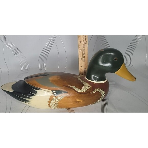 Vintage Hand Carved & Hand Painted Mallard‎ Duck Decoy Signed Jamalanowski - Picture 15 of 16